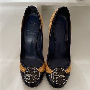 Tory Burch Black and Tan Heels